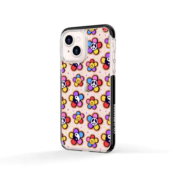 iPhone Case - Hippy 80s Fashion Mushroom Daisy Peace Rainbow