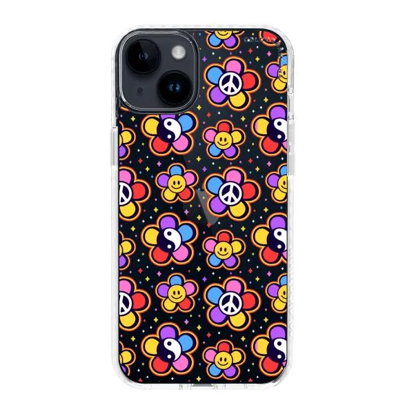 iPhone Case - Hippy 80s Fashion Mushroom Daisy Peace Rainbow