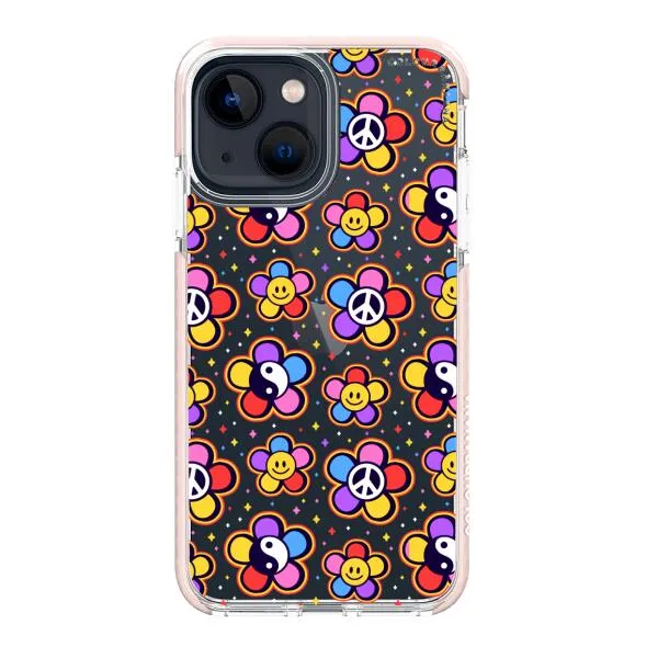 iPhone Case - Hippy 80s Fashion Mushroom Daisy Peace Rainbow