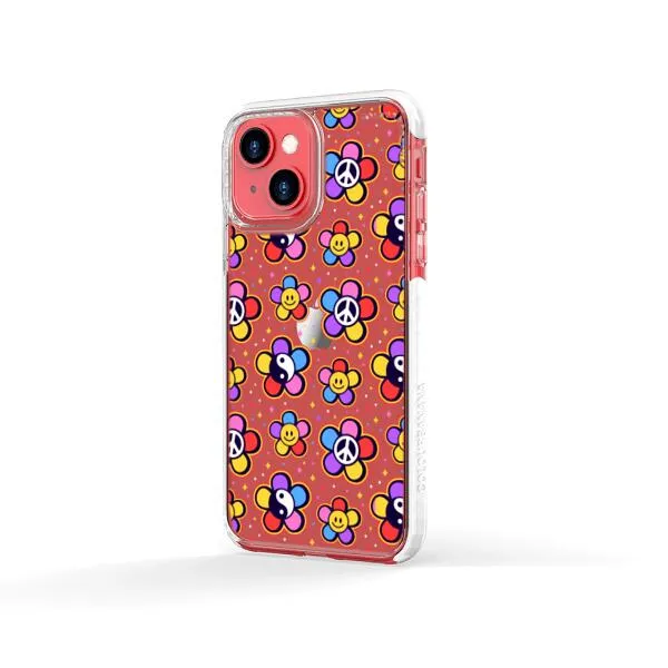 iPhone Case - Hippy 80s Fashion Mushroom Daisy Peace Rainbow