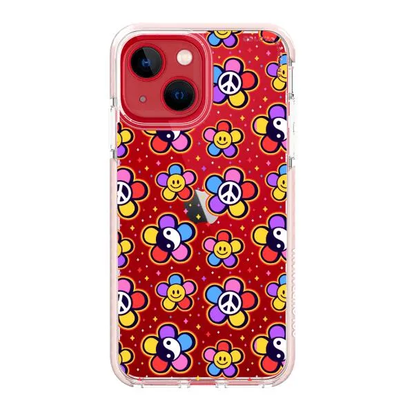 iPhone Case - Hippy 80s Fashion Mushroom Daisy Peace Rainbow