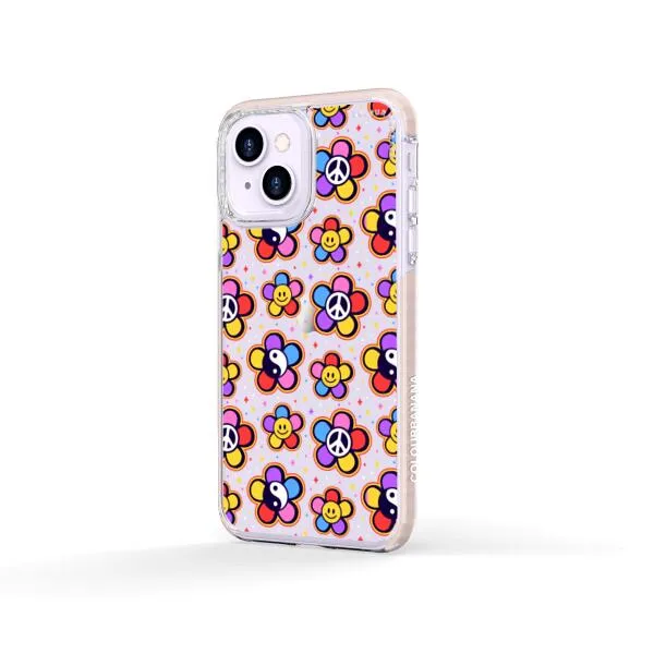 iPhone Case - Hippy 80s Fashion Mushroom Daisy Peace Rainbow