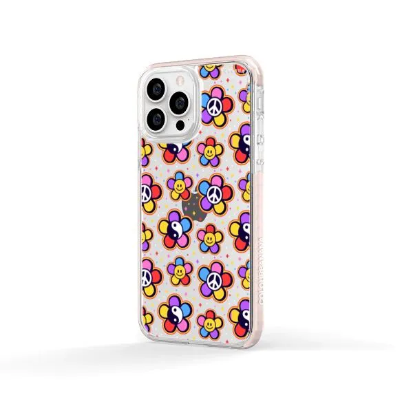 iPhone Case - Hippy 80s Fashion Mushroom Daisy Peace Rainbow