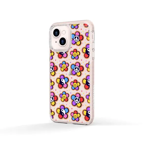 iPhone Case - Hippy 80s Fashion Mushroom Daisy Peace Rainbow