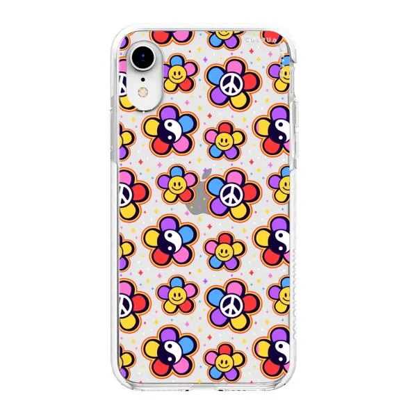 iPhone Case - Hippy 80s Fashion Mushroom Daisy Peace Rainbow