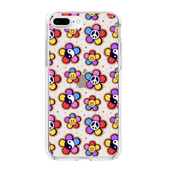 iPhone Case - Hippy 80s Fashion Mushroom Daisy Peace Rainbow