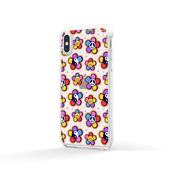 iPhone Case - Hippy 80s Fashion Mushroom Daisy Peace Rainbow