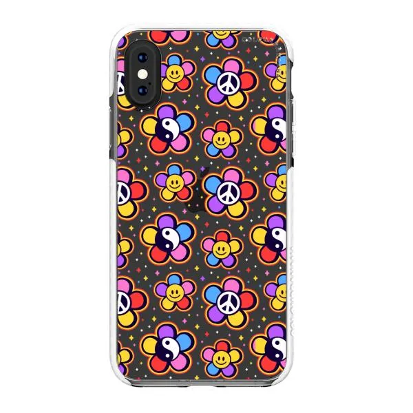 iPhone Case - Hippy 80s Fashion Mushroom Daisy Peace Rainbow