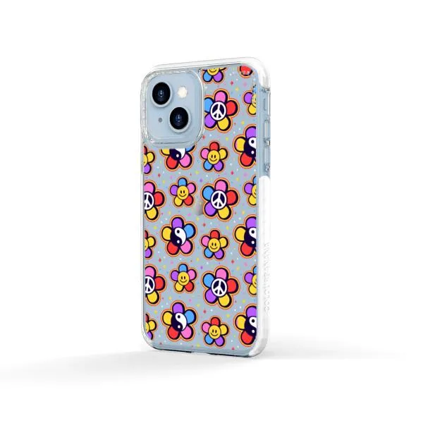 iPhone Case - Hippy 80s Fashion Mushroom Daisy Peace Rainbow