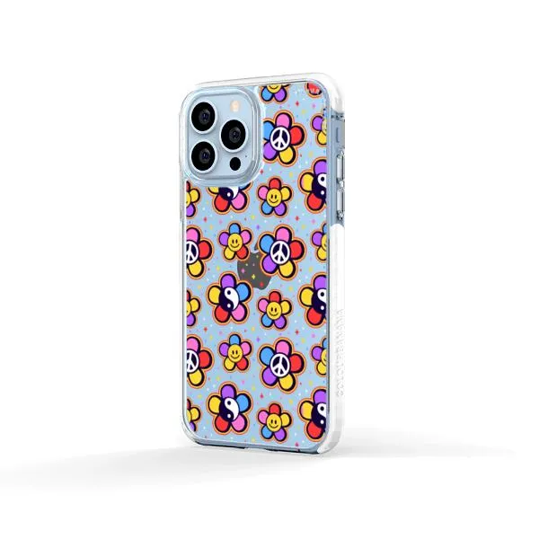 iPhone Case - Hippy 80s Fashion Mushroom Daisy Peace Rainbow