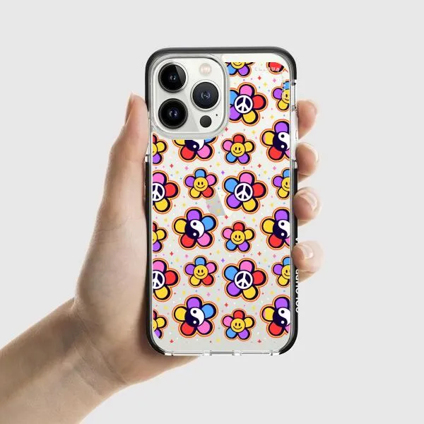 iPhone Case - Hippy 80s Fashion Mushroom Daisy Peace Rainbow