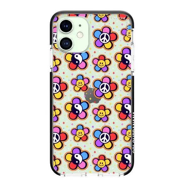 iPhone Case - Hippy 80s Fashion Mushroom Daisy Peace Rainbow