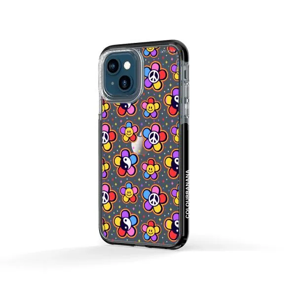 iPhone Case - Hippy 80s Fashion Mushroom Daisy Peace Rainbow