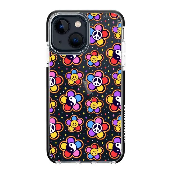 iPhone Case - Hippy 80s Fashion Mushroom Daisy Peace Rainbow