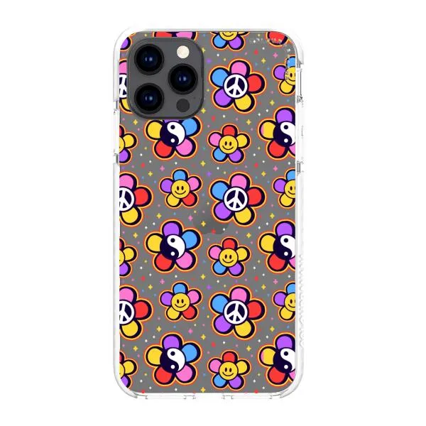 iPhone Case - Hippy 80s Fashion Mushroom Daisy Peace Rainbow