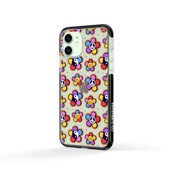 iPhone Case - Hippy 80s Fashion Mushroom Daisy Peace Rainbow