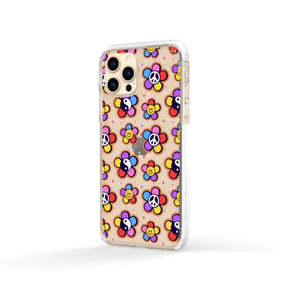 iPhone Case - Hippy 80s Fashion Mushroom Daisy Peace Rainbow