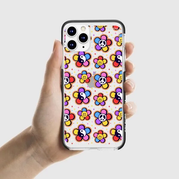 iPhone Case - Hippy 80s Fashion Mushroom Daisy Peace Rainbow