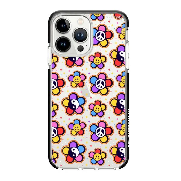 iPhone Case - Hippy 80s Fashion Mushroom Daisy Peace Rainbow