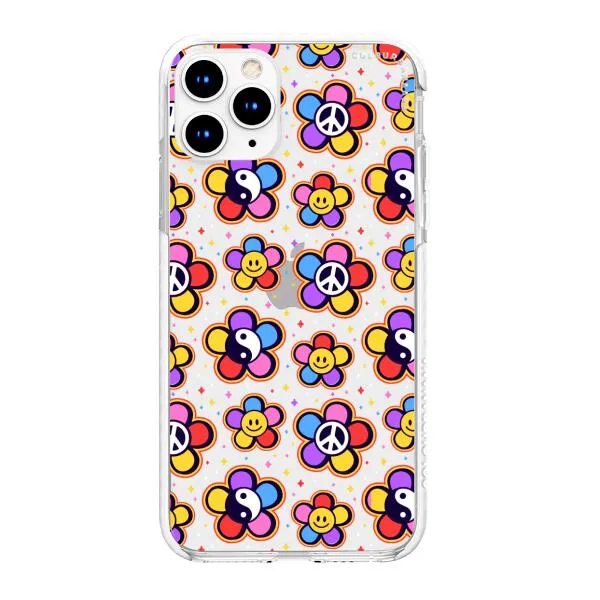 iPhone Case - Hippy 80s Fashion Mushroom Daisy Peace Rainbow