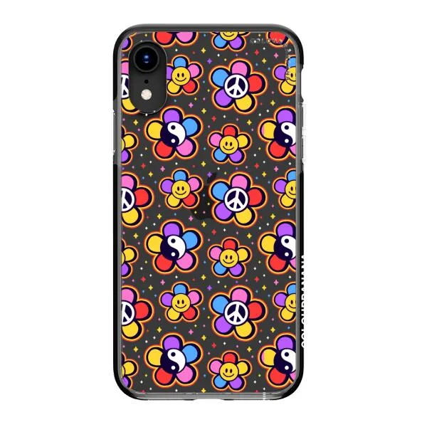 iPhone Case - Hippy 80s Fashion Mushroom Daisy Peace Rainbow