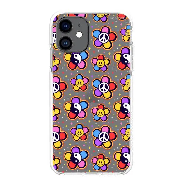 iPhone Case - Hippy 80s Fashion Mushroom Daisy Peace Rainbow