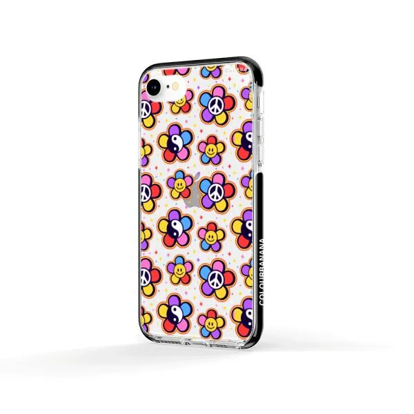 iPhone Case - Hippy 80s Fashion Mushroom Daisy Peace Rainbow