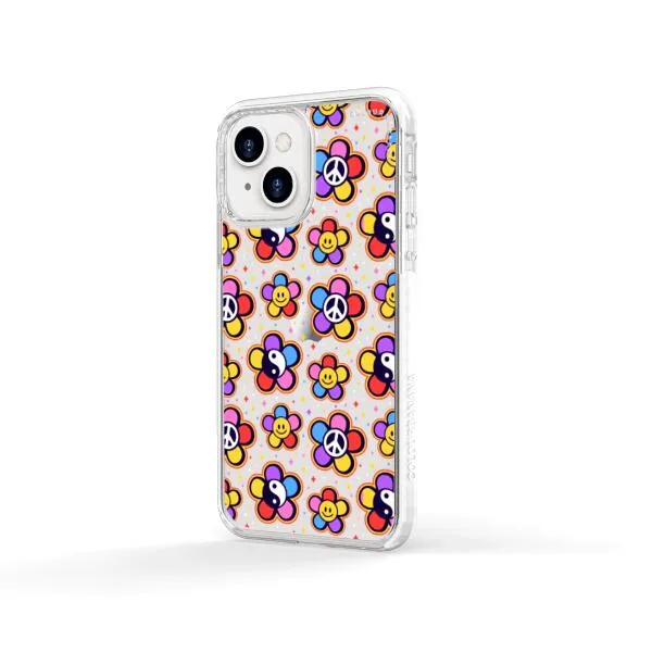 iPhone Case - Hippy 80s Fashion Mushroom Daisy Peace Rainbow