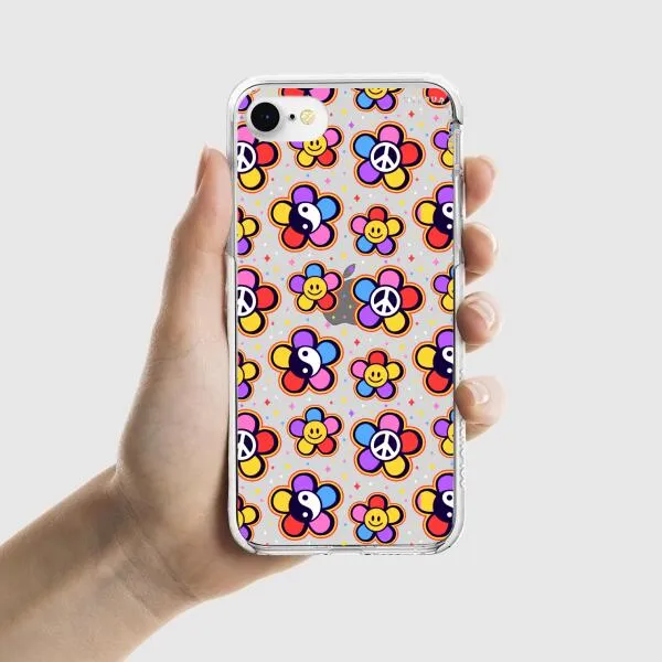 iPhone Case - Hippy 80s Fashion Mushroom Daisy Peace Rainbow