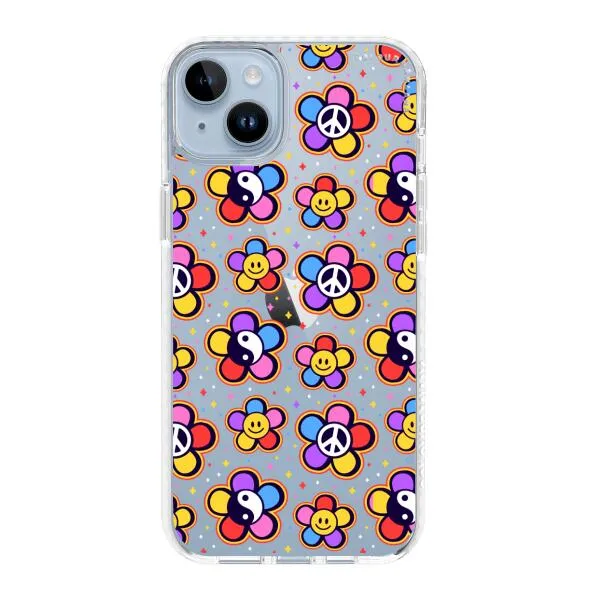 iPhone Case - Hippy 80s Fashion Mushroom Daisy Peace Rainbow