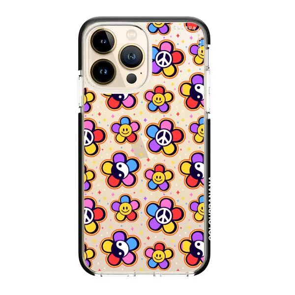 iPhone Case - Hippy 80s Fashion Mushroom Daisy Peace Rainbow