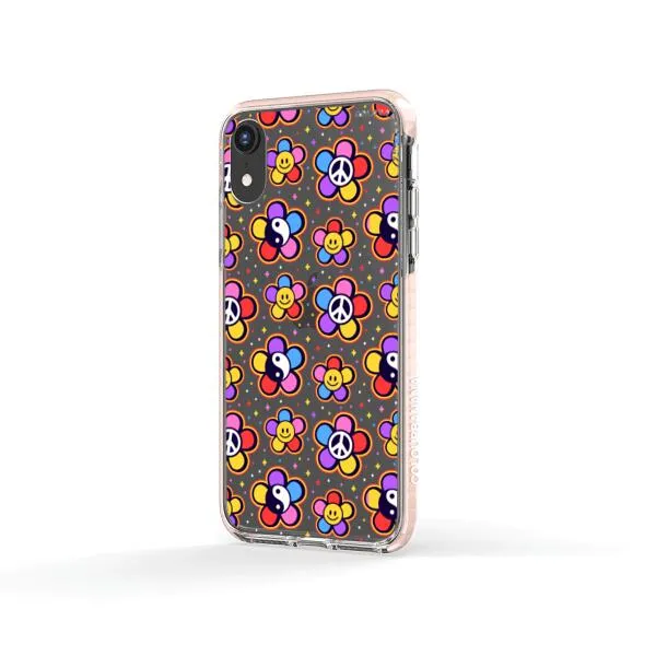 iPhone Case - Hippy 80s Fashion Mushroom Daisy Peace Rainbow