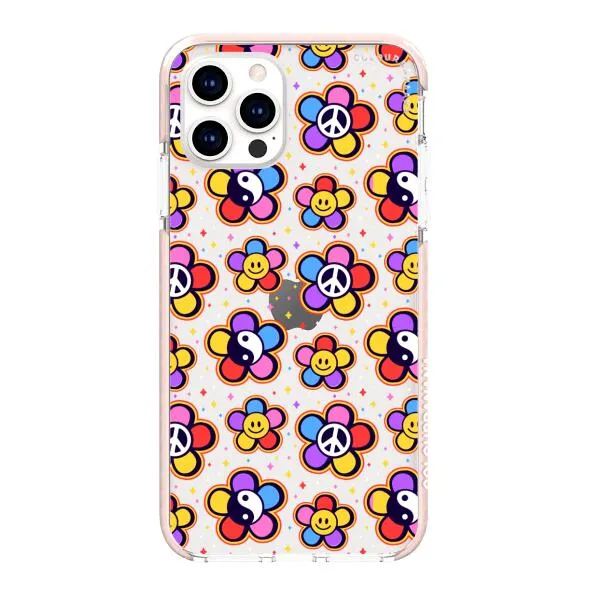 iPhone Case - Hippy 80s Fashion Mushroom Daisy Peace Rainbow