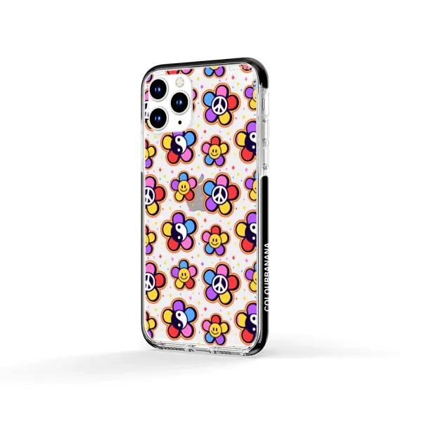 iPhone Case - Hippy 80s Fashion Mushroom Daisy Peace Rainbow