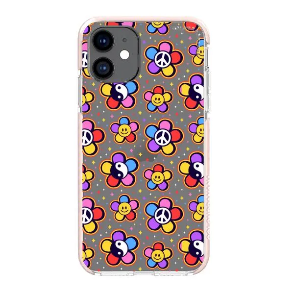 iPhone Case - Hippy 80s Fashion Mushroom Daisy Peace Rainbow