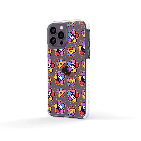 iPhone Case - Hippy 80s Fashion Mushroom Daisy Peace Rainbow