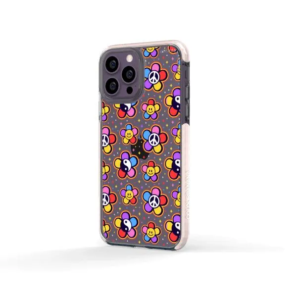 iPhone Case - Hippy 80s Fashion Mushroom Daisy Peace Rainbow