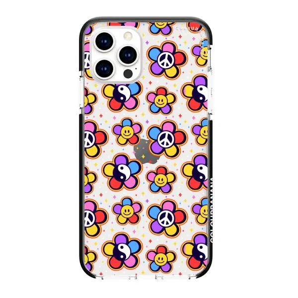 iPhone Case - Hippy 80s Fashion Mushroom Daisy Peace Rainbow