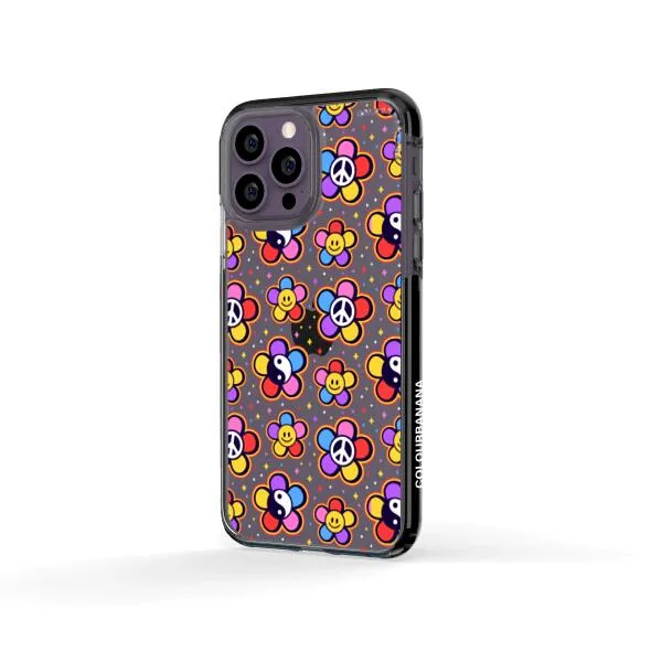 iPhone Case - Hippy 80s Fashion Mushroom Daisy Peace Rainbow