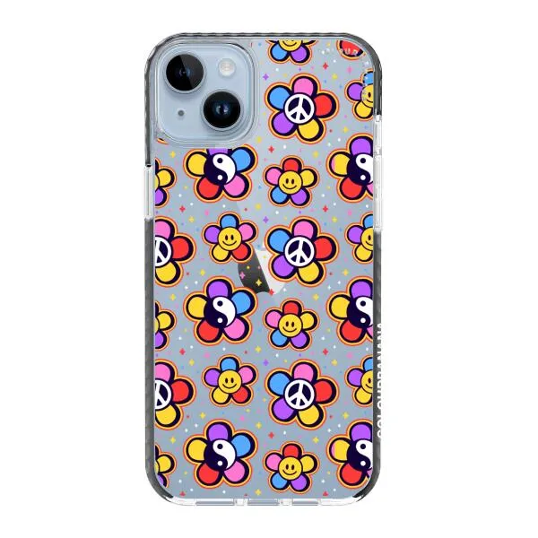 iPhone Case - Hippy 80s Fashion Mushroom Daisy Peace Rainbow