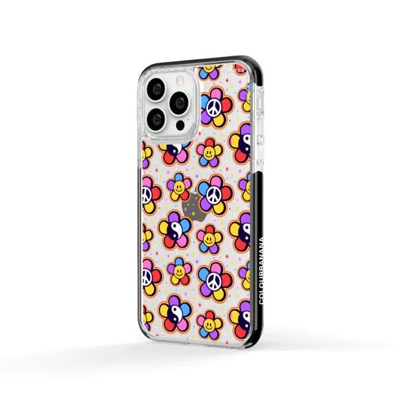 iPhone Case - Hippy 80s Fashion Mushroom Daisy Peace Rainbow