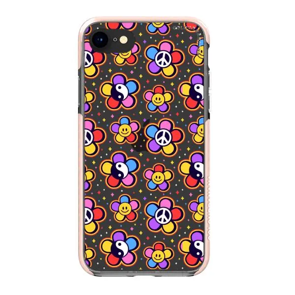 iPhone Case - Hippy 80s Fashion Mushroom Daisy Peace Rainbow