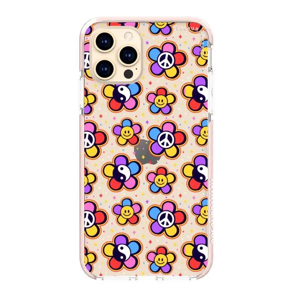 iPhone Case - Hippy 80s Fashion Mushroom Daisy Peace Rainbow