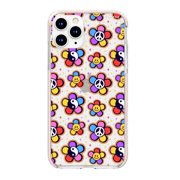 iPhone Case - Hippy 80s Fashion Mushroom Daisy Peace Rainbow