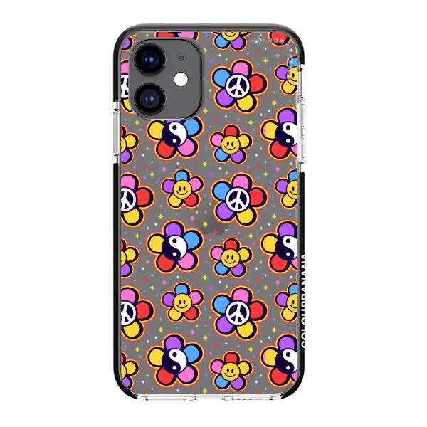 iPhone Case - Hippy 80s Fashion Mushroom Daisy Peace Rainbow