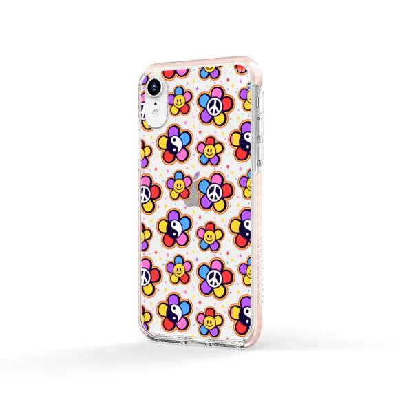 iPhone Case - Hippy 80s Fashion Mushroom Daisy Peace Rainbow