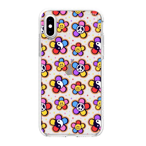 iPhone Case - Hippy 80s Fashion Mushroom Daisy Peace Rainbow