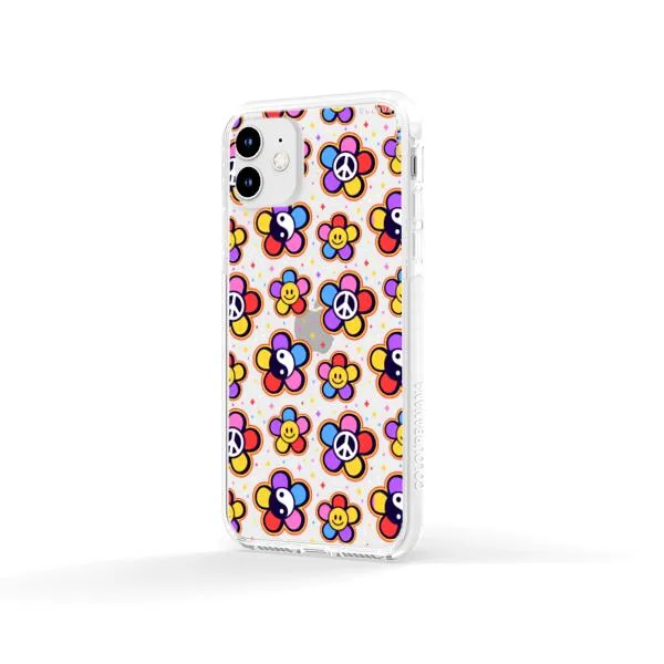 iPhone Case - Hippy 80s Fashion Mushroom Daisy Peace Rainbow