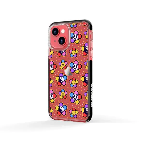 iPhone Case - Hippy 80s Fashion Mushroom Daisy Peace Rainbow