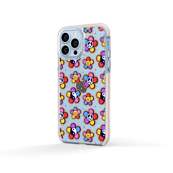 iPhone Case - Hippy 80s Fashion Mushroom Daisy Peace Rainbow